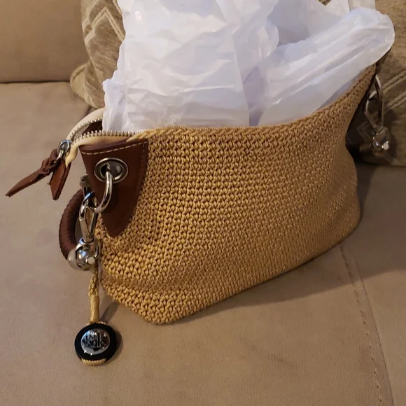 THE SAK crochet brown and tan shoulder bag - Picture 3 of 6